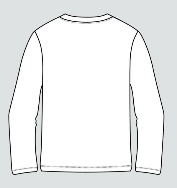 Crew Neck Full Sleeve Tee Back White Crew Neck Full Sleeve Tee White
