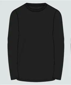 Crew Neck Full Sleeve Tee Frnt Black Crew Neck Full Sleeve Tee Black