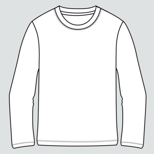 Crew Neck Full Sleeve Tee Frnt White Crew Neck Full Sleeve Tee White