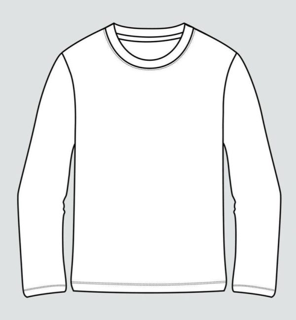Crew Neck Full Sleeve Tee Frnt White Crew Neck Full Sleeve Tee White