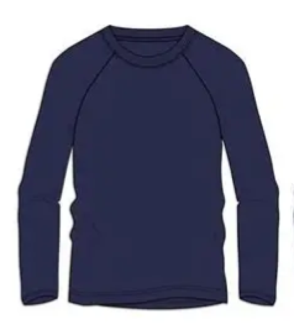 Crew Neck Raglan Full Sleeve Tee Frnt Navy Crew Neck Raglan Full Sleeve Tee Navy